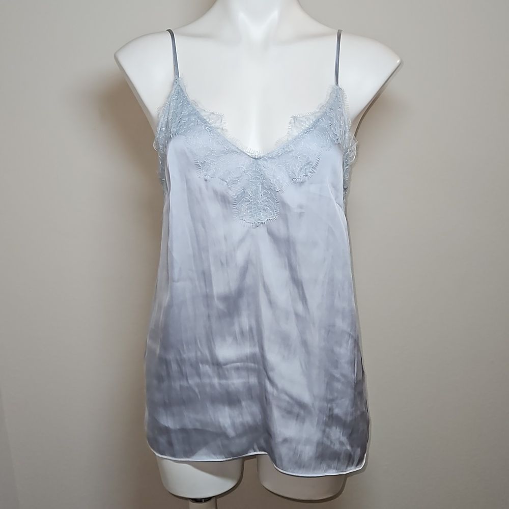H&M Light Gray Satin Lace Trim Camisole